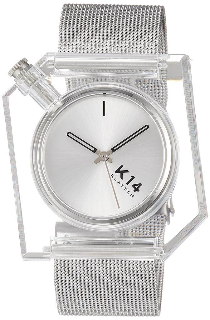 KLASSE14 IRREGULARLY SQUARE Silver with Mesh Strap 40mm Men's Watch