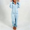 Women's Fashion Fleece-Lined Thickened Fleece Hooded Pyjamas With Zip-Up Onesie