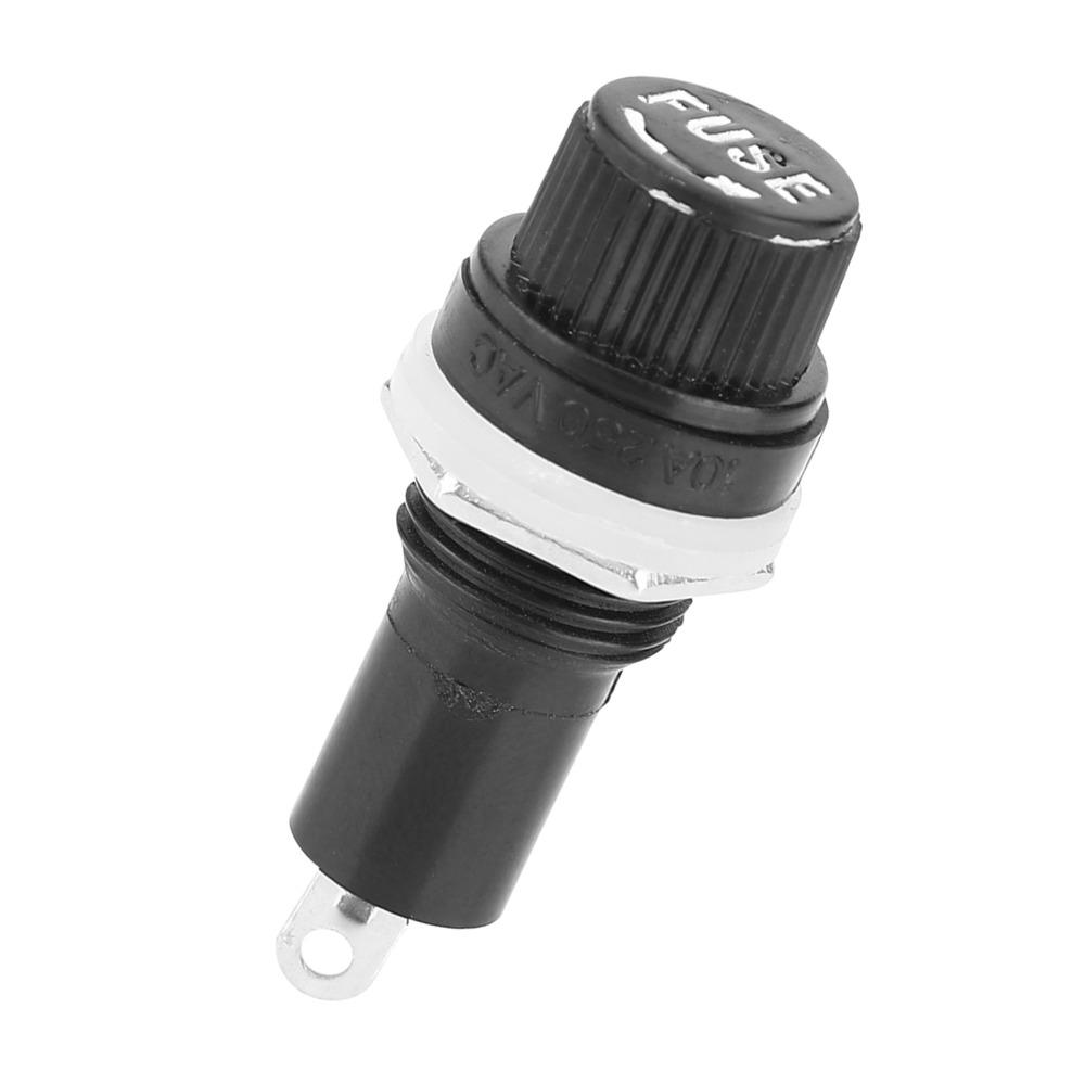 20PCS 5x20mm Screw Cap Fuseinf Holder Black Screw Cap Design Glass Tube Fuseing Holder Panel Mounted Fuseing Holder