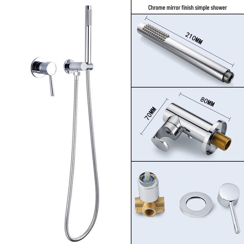 TLXT Concealed Wall-Mounted Chrome Shower Set