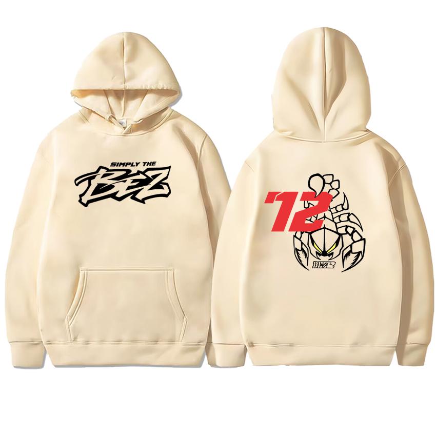 Marco Bezzecchi 2025 Motorcycle Race 72 Driver Fan Double Sided Printed Hoodies Fleece Men Women Autumn Winter Sweatshirt Unisex