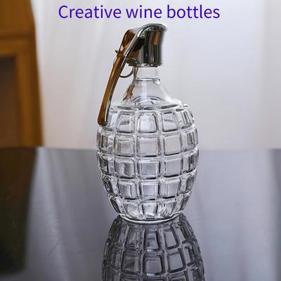 1PC Creative Grenade-shaped Glass Bottle, High Borosilicate Material - Smooth and Heat-resistant | Perfect for Whisky, Vodka and Other Drinks