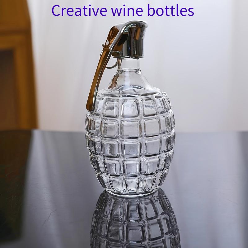 1PC Creative Grenade-shaped Glass Bottle, High Borosilicate Material - Smooth and Heat-resistant | Perfect for Whisky, Vodka and Other Drinks