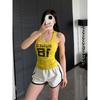 [Texture] American Sports Vest Fixed Chest Pad Nude Feel Tight Yoga Clothes Sling Sleeveless Fitness Top Women