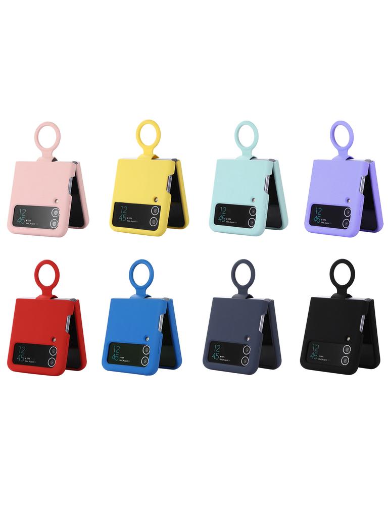 Anti-Fingerprint Shockproof Foldable Mobile Phone Case with Ring Holder for for Saumsung Galaxy Z Flip 3/4/5/6/7