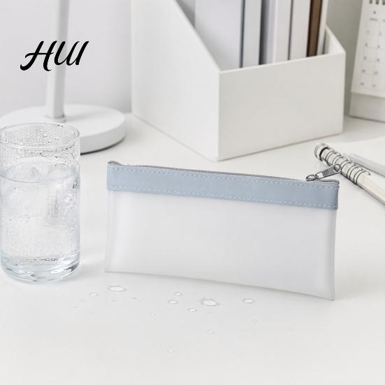 Water-repellent Pencil Bag Clear Mesh Case, Large Transparent Pen Pouch for Girls, Waterproof Exam Stationery Organizer High School Students,