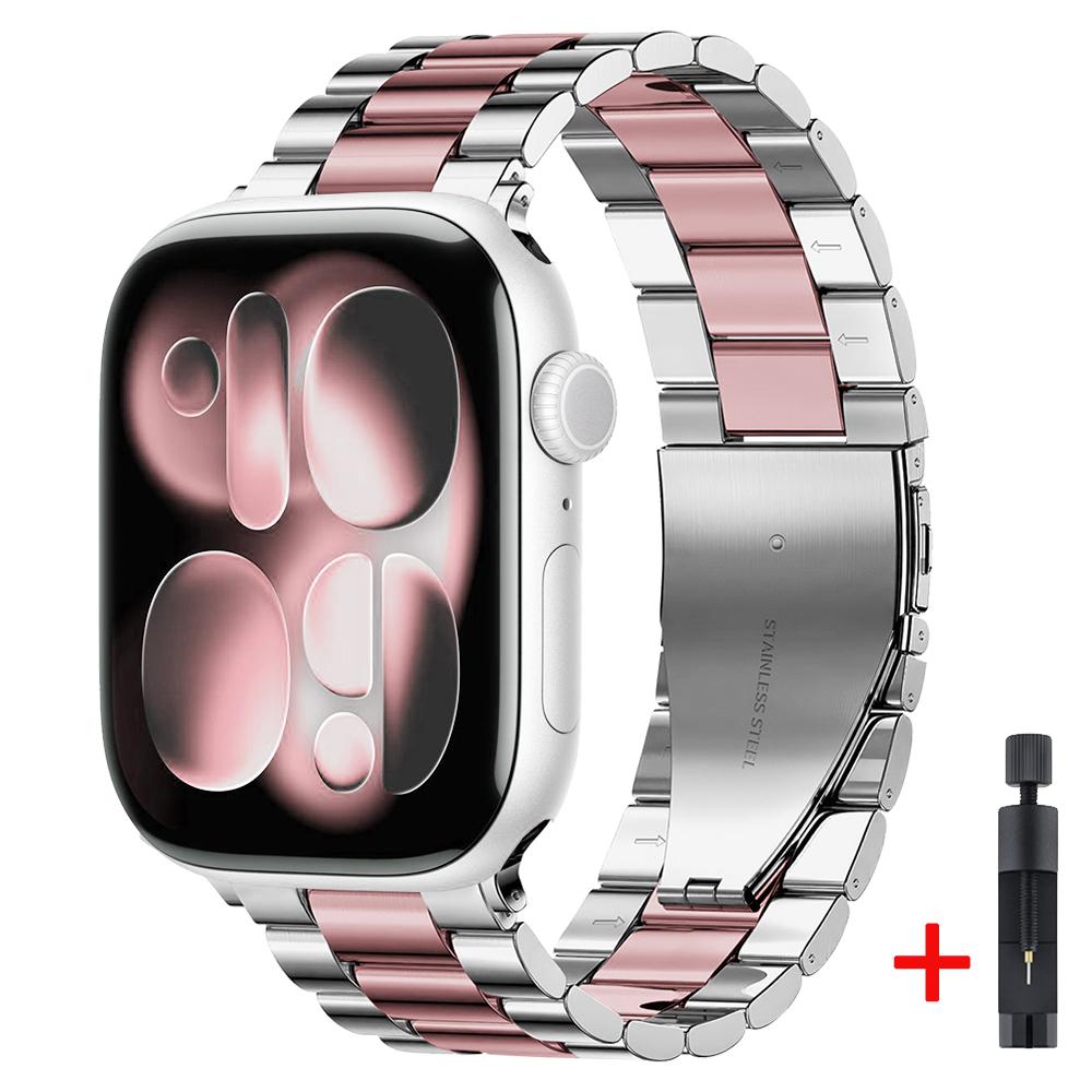 Metallarmband für Apple Watch Strap 46mm 42mm 45mm 44mm 40 41mm Ultra 3 2 1 49mm Modearmband iWatch Serie 11 10 9 8 7 6 5 SE3