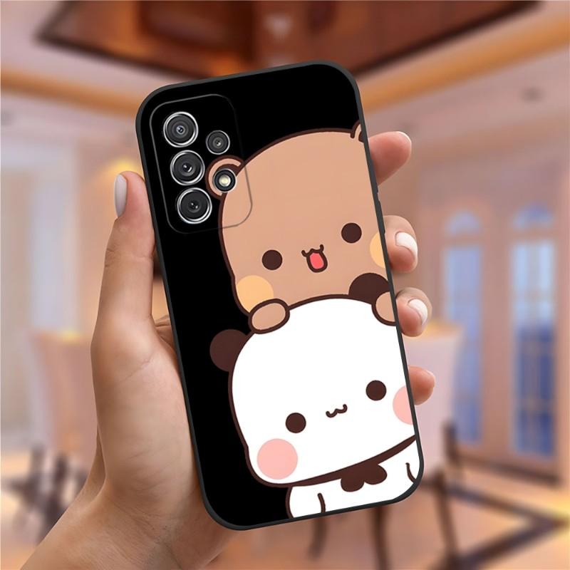 Fun Cartoon Peach Mochi Cat Phone Case for Samsung Galaxy A13 A52 A53 A73 A32 A51 A23 A22 A12 02s A20e A40 A50 A21 A72 A70 Cover