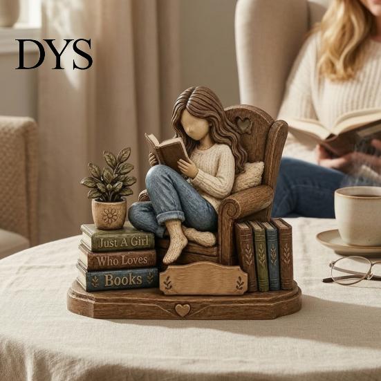 Graduation Gifts for Students Wooden Reading Figurine Ornament, 2D Flat Decorative Signs Book Lovers, Birthday Presents Librarians Literary Decoration