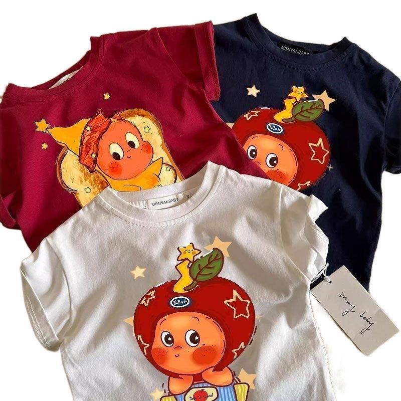 Pure Cotton Japanese Cartoon Star T-shirt for Small & Medium Children