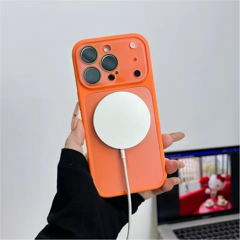 Large Window Liquid Silicone For Magsafe Magnetic Case For iPhone 17 16 15 14 13 Pro Max Camera Protection Shockproof Soft Cover