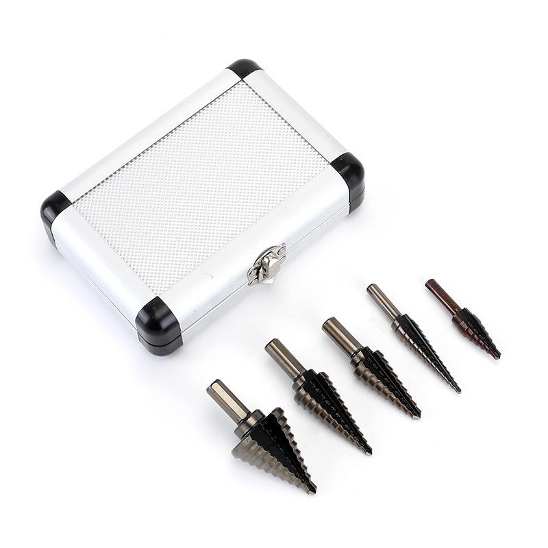 Imperial 5PC Aluminum Pagoda Step Drill Bit Set (Black and Gold)
