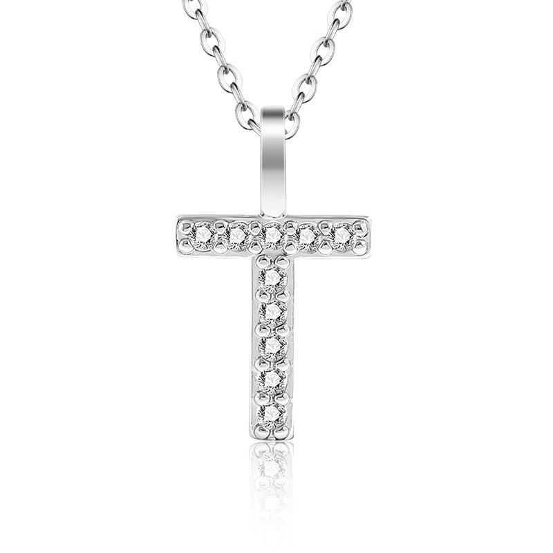 

925 Silver Gold Small 26 Letters A- Z Zircon CZ Pendant Monogram Necklace Me Initial Alphabet M A Jewelry Chain And Pendant