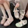 Bow Soft-soled Flat-soled Pink Ballet Shoes 2025 Spring and Summer New Casual Versatile Moral Training Shoes Little White Shoes Women