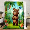 Cute Cartoon Bear In a Tropical Forest Print Blanket Soft and Cozy Perfect for the Living Room Bed Sofa or a Nap,gift