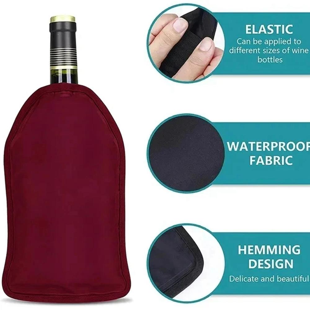 Reusable Wine Ice Bags Beer Cooler Champagne Holder Bag Long Time Ice Cooling Wine Cooler Sleeve Storage Bag for Party Camping 7