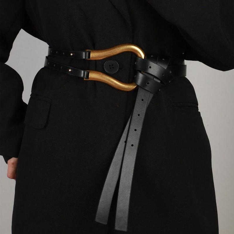 1pc Women's Suit Waist Belt, Versatile Wide Horseshoe Buckle Decoration Belt For Skirt Summer, School Fall, Autumn, Halloween
