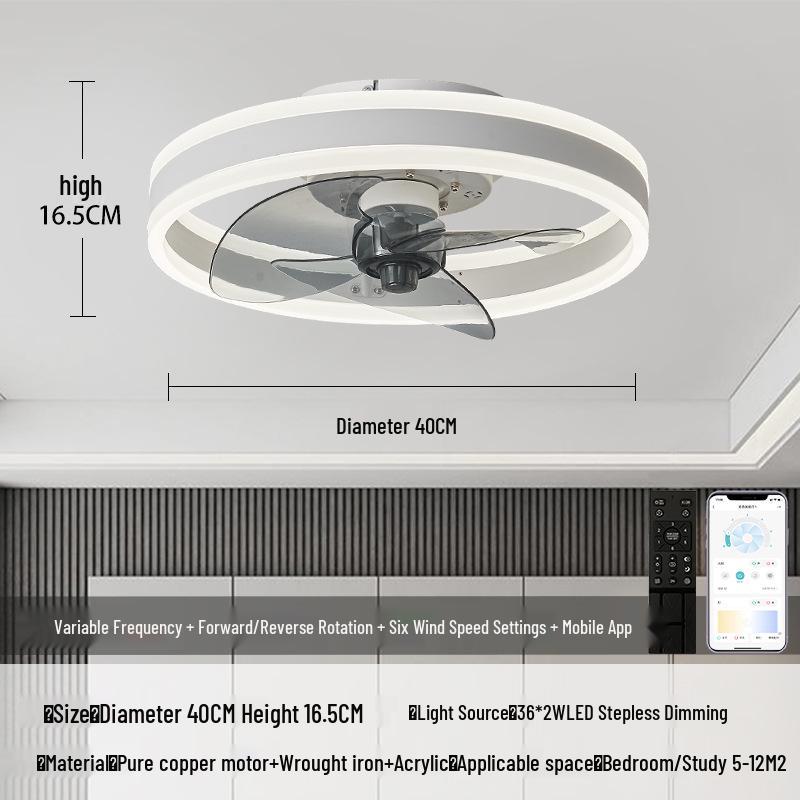 Japanese Style Minimalist Fan Light with Nordic Chandelier for Bedroom or Restaurant