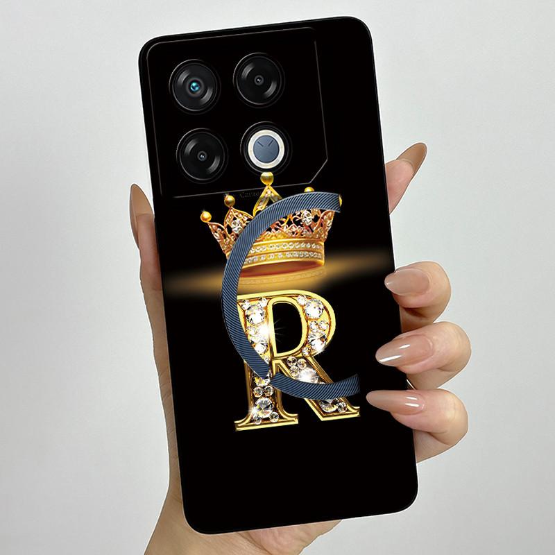 For Infinix GT 20 Pro Case Luxury Crown Letter Soft Silicone Back Cover For Infinix GT20 Pro GT20Pro Coque Infinix X6871 Fundas