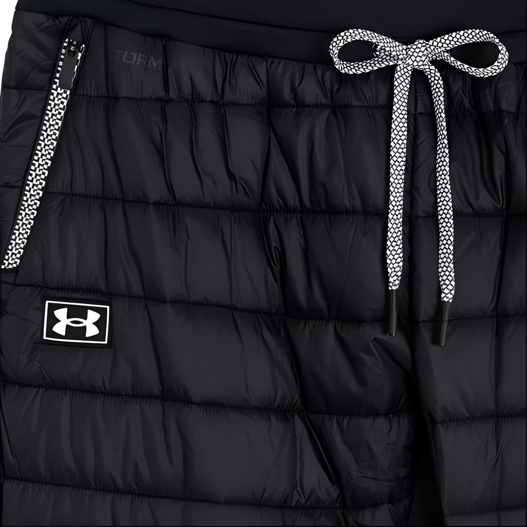 Under Armour Solid Color Logo Drawstring Casual Pants Women Bottoms Black 1368673-001