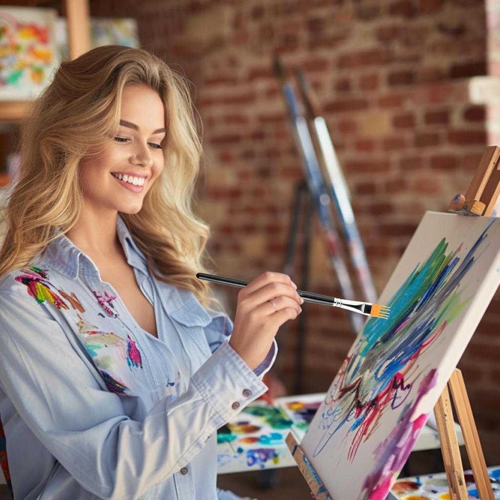 Paint Brushes Ergonomic Handle 4piece Tools Pen Paint Brush Set for Acrylic Painting for Kids Classroom Coloring Adults Craft