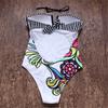 Bohemian Floral Vintage Printed One Piece Sexy Bathing Bikini Suit Summer Women