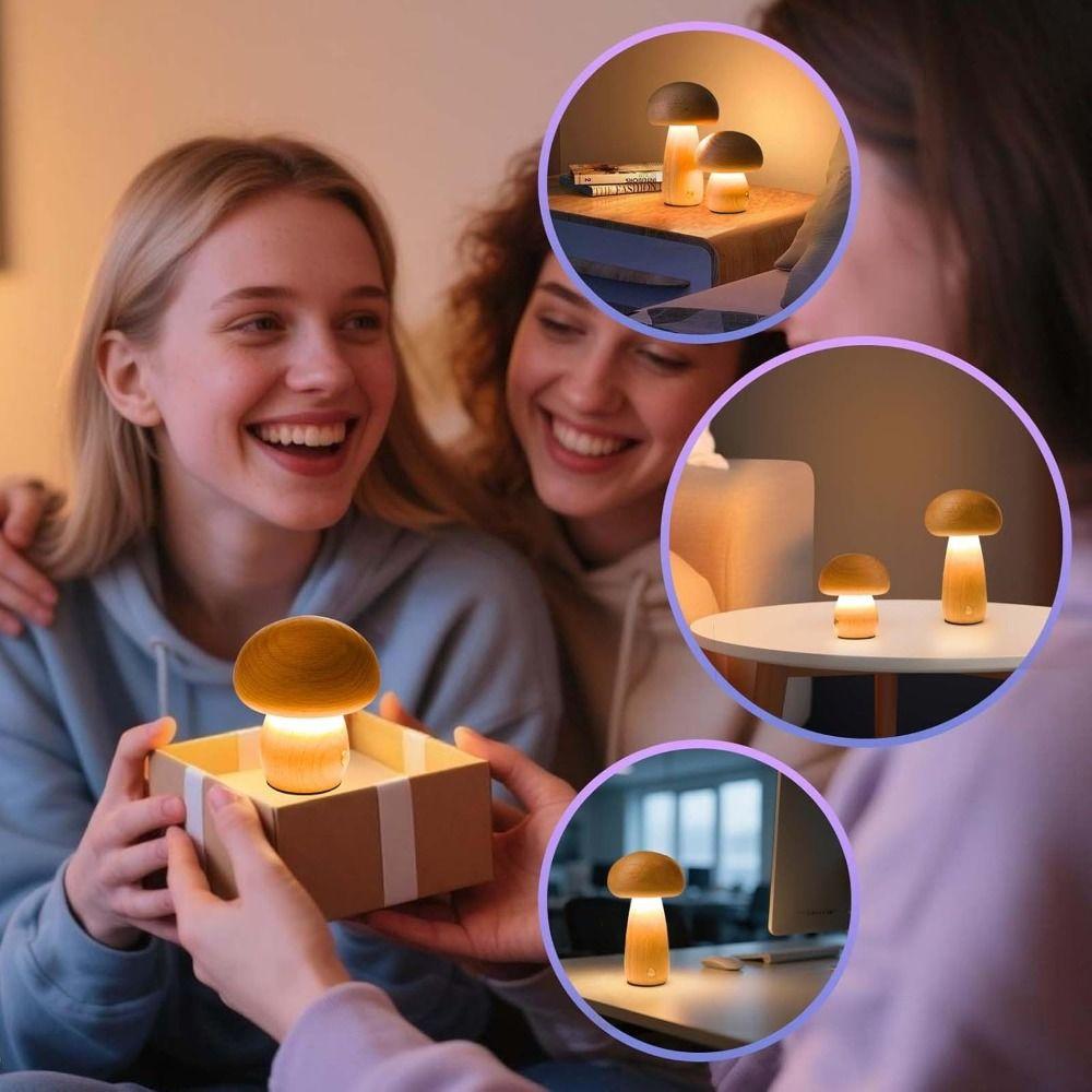 Wiederaufladbare LED-Pilz-Nachtlicht USB Dimmbares Nachtlicht Kreatives Geschenk Beistelllampe