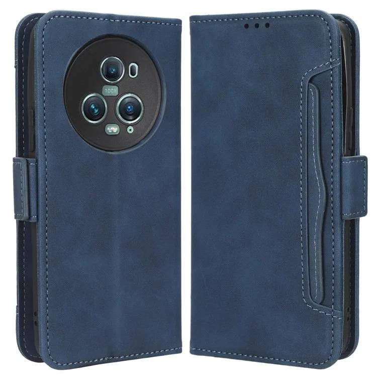 For Honor Magic5 Pro 5G PU Leather Protective Stand Cover Multiple Card Slots Wallet Phone Case