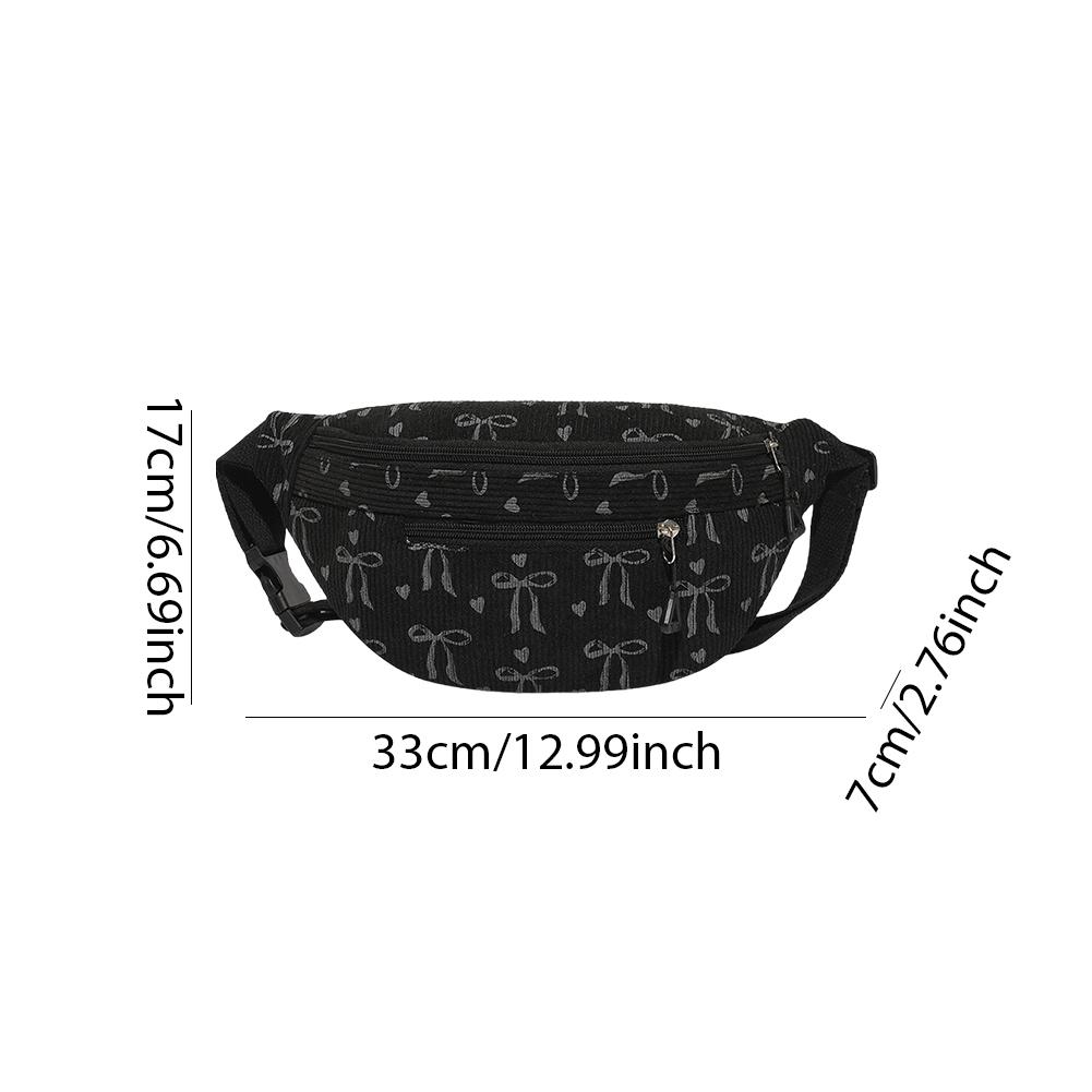 Women Corduroy Chest Bag with Adjustable Strap Leisure Crossbody Bag Lightweight Waist Bag Running Camping Hiking Chest Bag