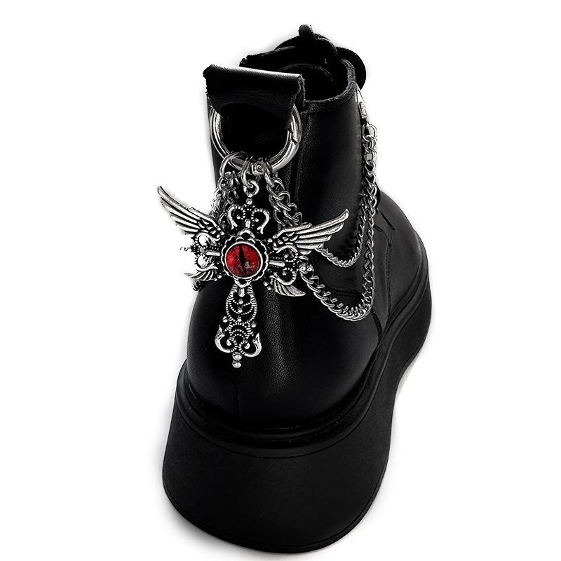 [HF]New 1Pc Titanium Steel Shoe Chain Metal Entagram Pendant Women Shoes Decoration Accessories Boots Shoe Party Diy Jewelry