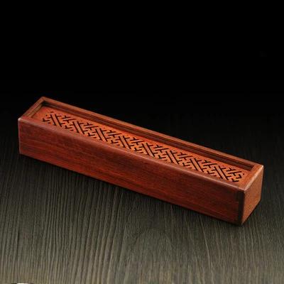 Sandalwood Auspicious Clouds Multi-functional Stick Incense Box/Carved Pattern Portable Indoor Incense Store The Joss Stick Box