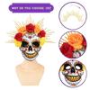 Masquerade Mask Day of The Dead Mask Rose Suger Skeleton Mask for Halloween Cosplay Costumes Party Mask for Women Men
