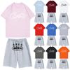 Unisex joggingset zomer casual bedrukt ronde hals korte mouwen T-shirt + shorts set sportpak