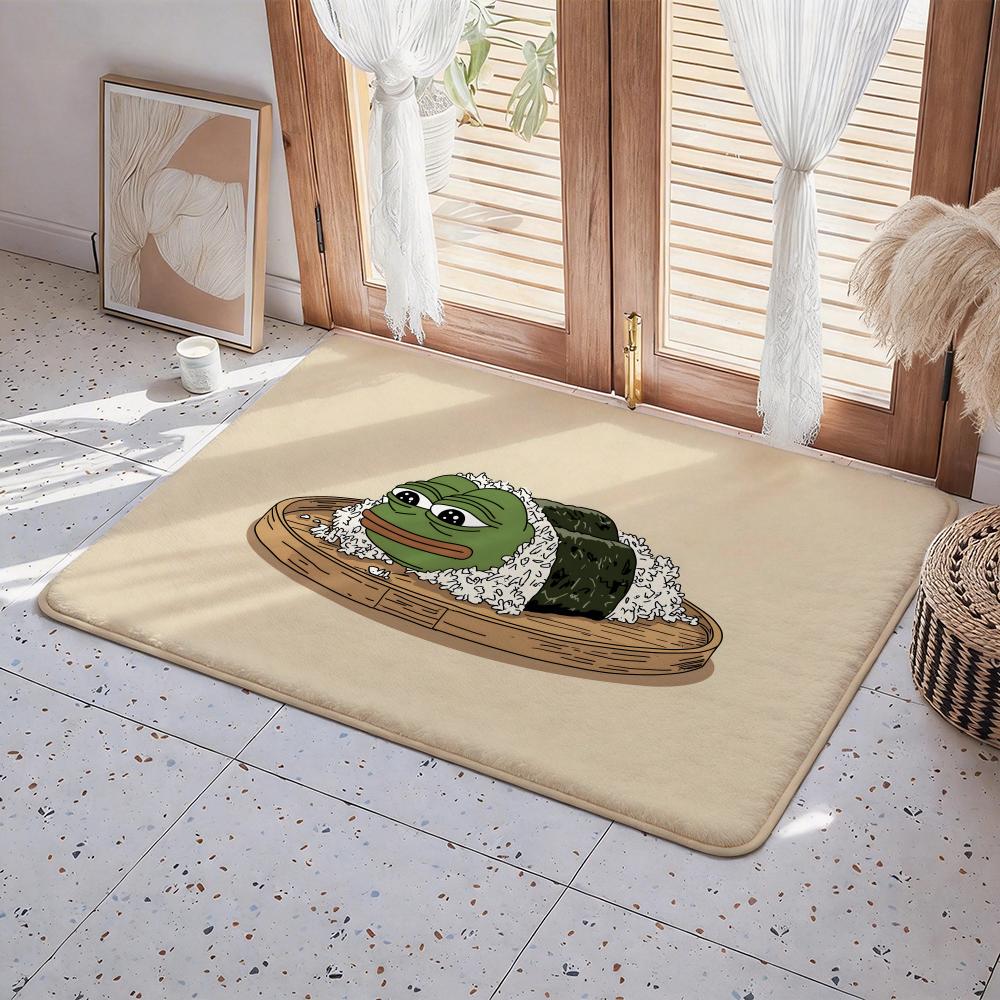 P Pepe The Frog Floor Mat Eco Flannel Doormat Non Slip Odorless Indoor Floor Rug Soft Short Plush Home Mat