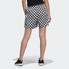 Adidas Originals Sports Lifestyle Series Plaid Stripe Design Breathable Sports Shorts Women Shorts Black White DU9716