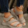 Women’s Hook-and-Loop Platform Flat Roman Sandals Comfortable Summer Shoes