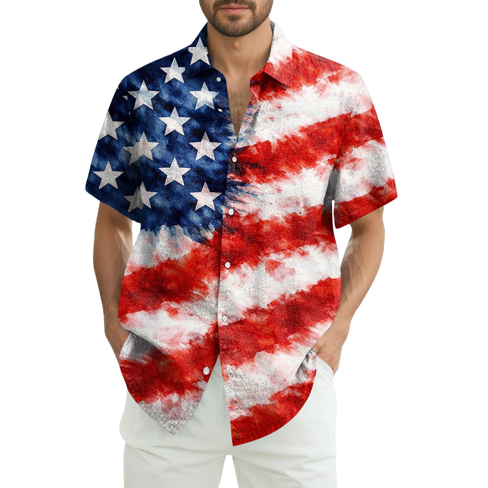 

Men s Casual Short-Sleeve Collared Shirt M Кіновар