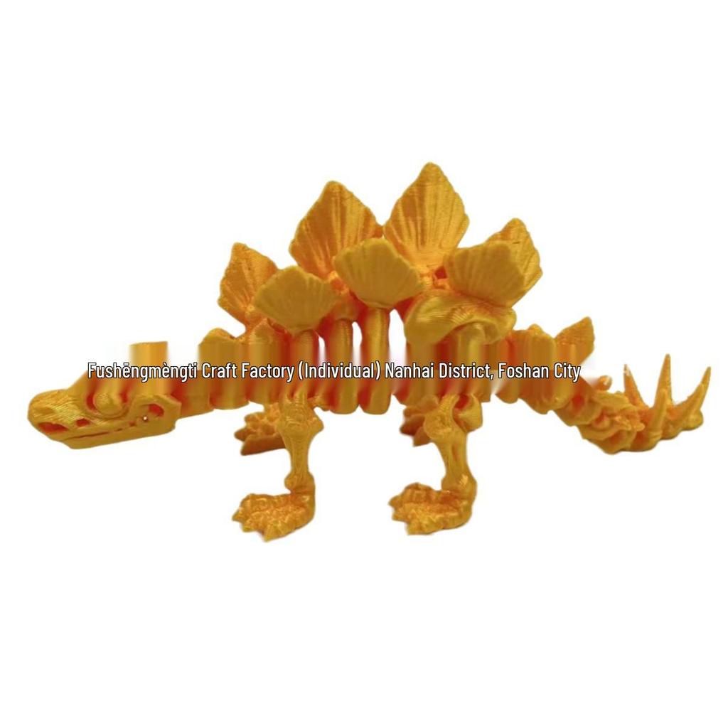 3D Printed Stegosaurus Dinosaur Skeleton Transforming Ornament Figure Gift Craft Toy