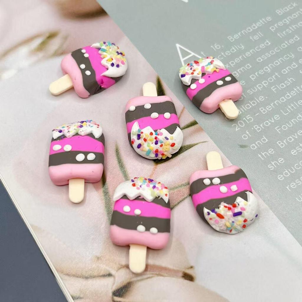 Simulation Toy Soft Clay Ice Cream Popsicle DIY Craft Kit: Phone Case, Hair Clip & Accessories.