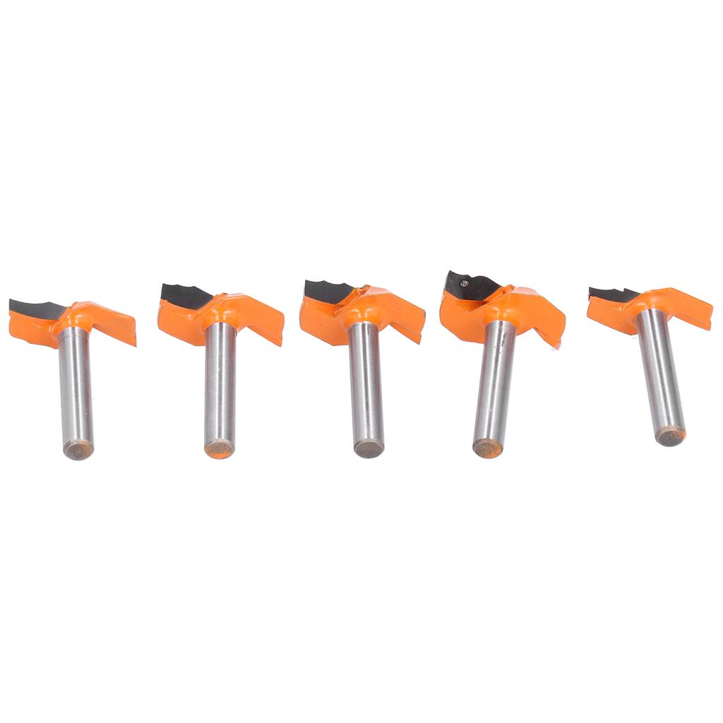 5Pcs 6mm Shank Router Bit Yellow Milling Cutter for Cabinet Door Woodworking Cutter Tools