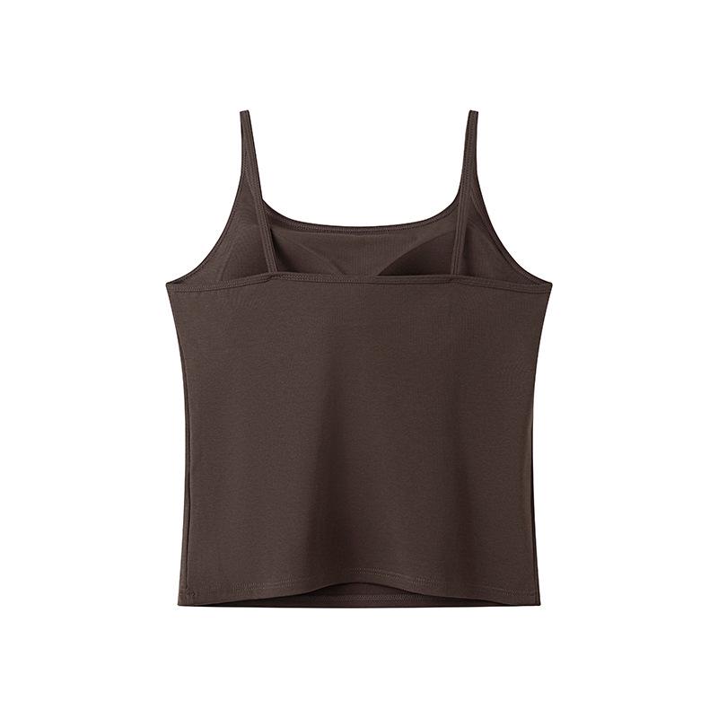 Backless Slim Fit Camisole: Thin Strap, Built-In Support, Versatile Inner Wear for Women
