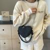 Fashionable Heart-shaped Crossbody Bag For Women In Elegant Black Gray Gold Pink Silver Colors