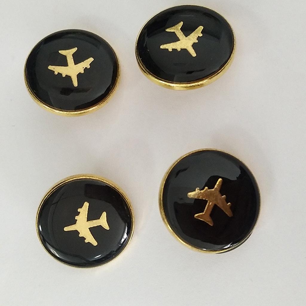 Airport Uniform Buttons Rustproof Metal Buttons Fasteners Airline Crew Buttons for Airline and Ground Crew