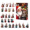 2025 Holiday Advent Calendar Cow Ornaments Christmas Advent Calendar Acrylic Cartoon Highland Cow Hanging Decorations Home Decor