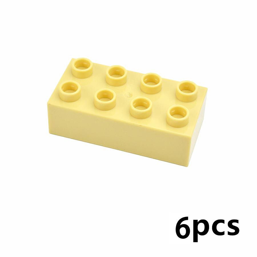 6Pcs 2x4 Dots Big Size Brick Thick Building Blocks 2*4 Classic Educational Part Accessories MOC Compatible Large Toy Kid Duploes