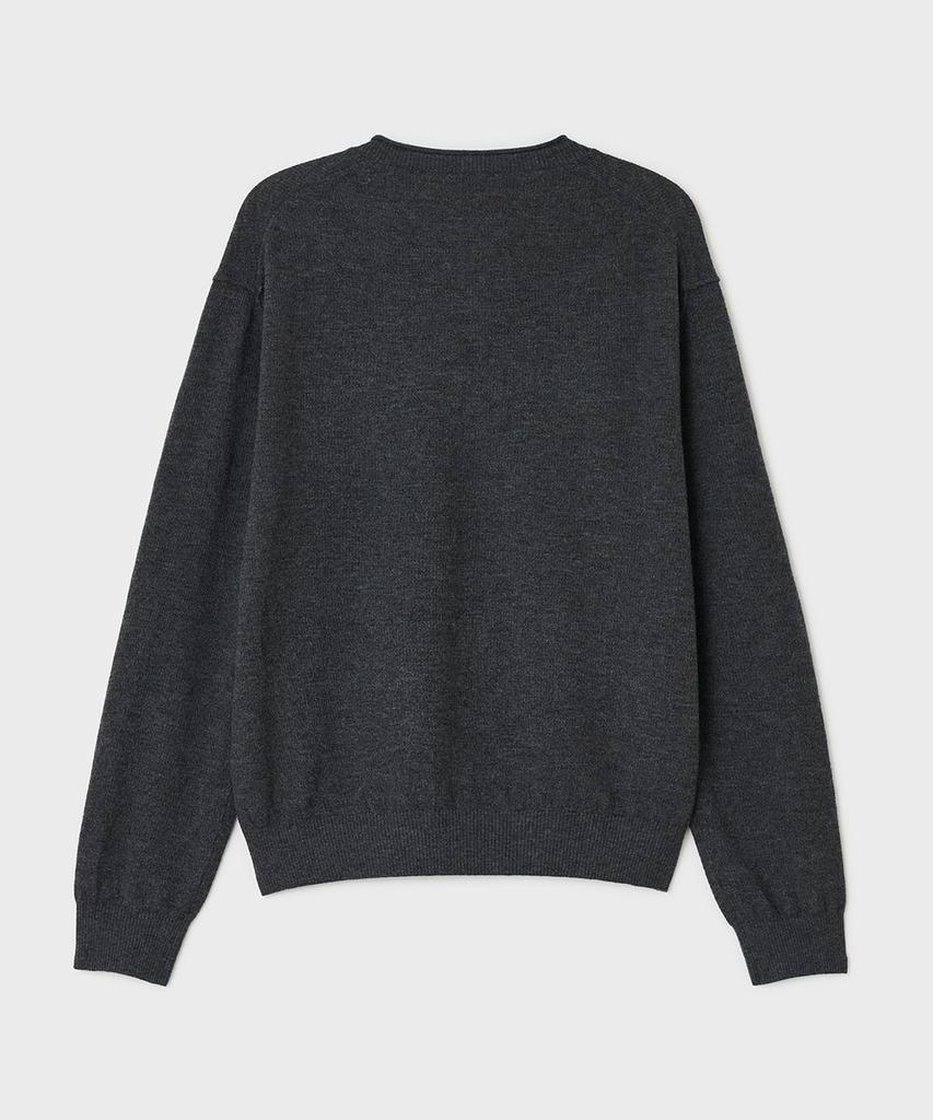 Bellie City V-Neck Sweater - Charcoal Gray
