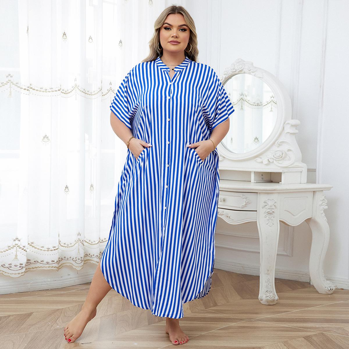 

Женская мода лето весна цвет блок принт рукава 1/2 V-образный вырез свободная талия повседневные платья Size: One Size