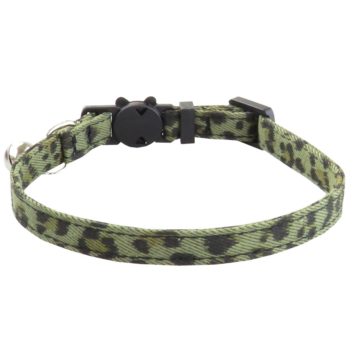 

Pet Neck Decoration Leopard Pattern Pet Collar Cat Collar with Bell Cat Neck Ring Adjustable Anti-choking