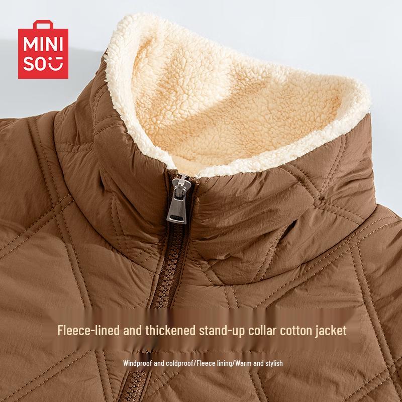 MINISO Men's Stand-Collar Lamb Wool Padded Jacket