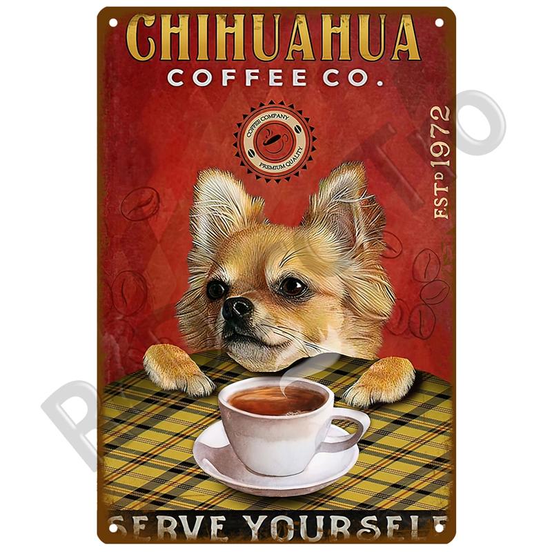 Retro Black Cat Metal Vintage Poster Funny Dog Wall Art Pet Sign Cafe Mural Plaque Metal Sign Tin Sign Plate Bathroom Home Decor